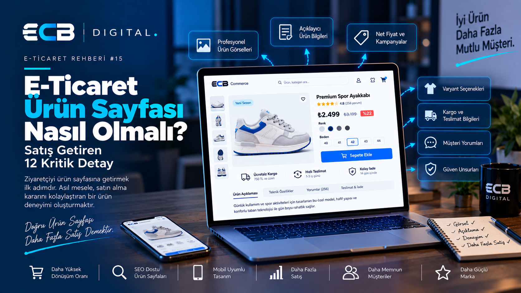 E-Ticaret Ürün Sayfası Nasıl Olmalı? 12 Kritik Detay | ECB Digital